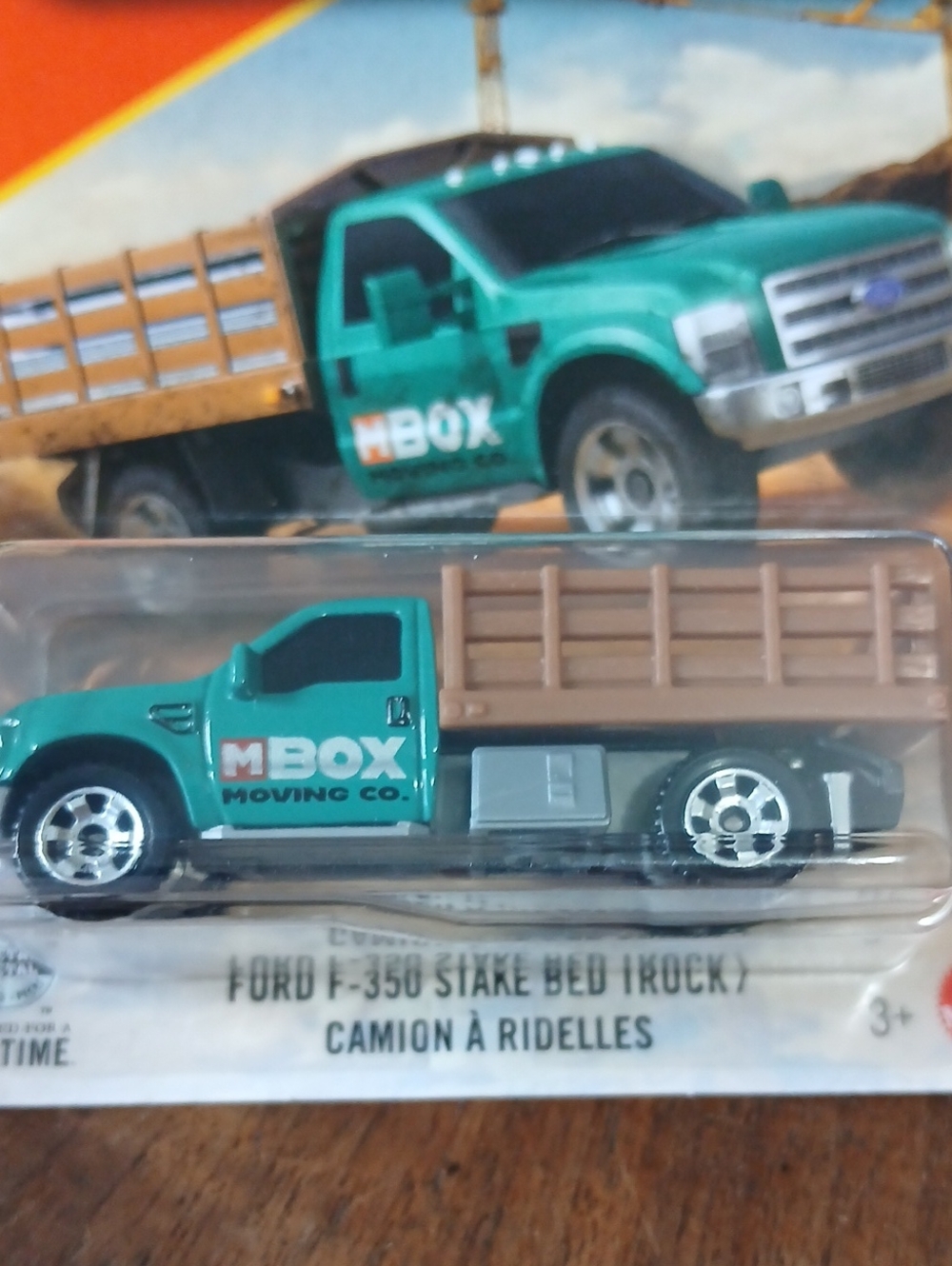 Green Ford F-350 Stake Bed Toy Truck Matchbox